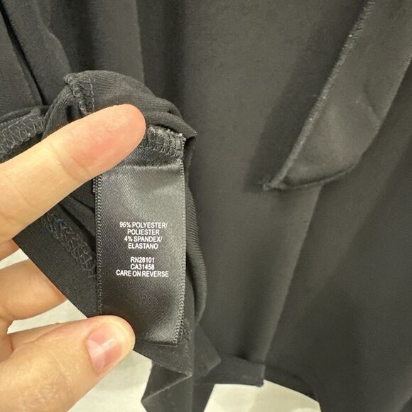 BCBG Paris Black Y2K Drape Tie Front Classic Dress Womens Size L - Picture 9 of 12